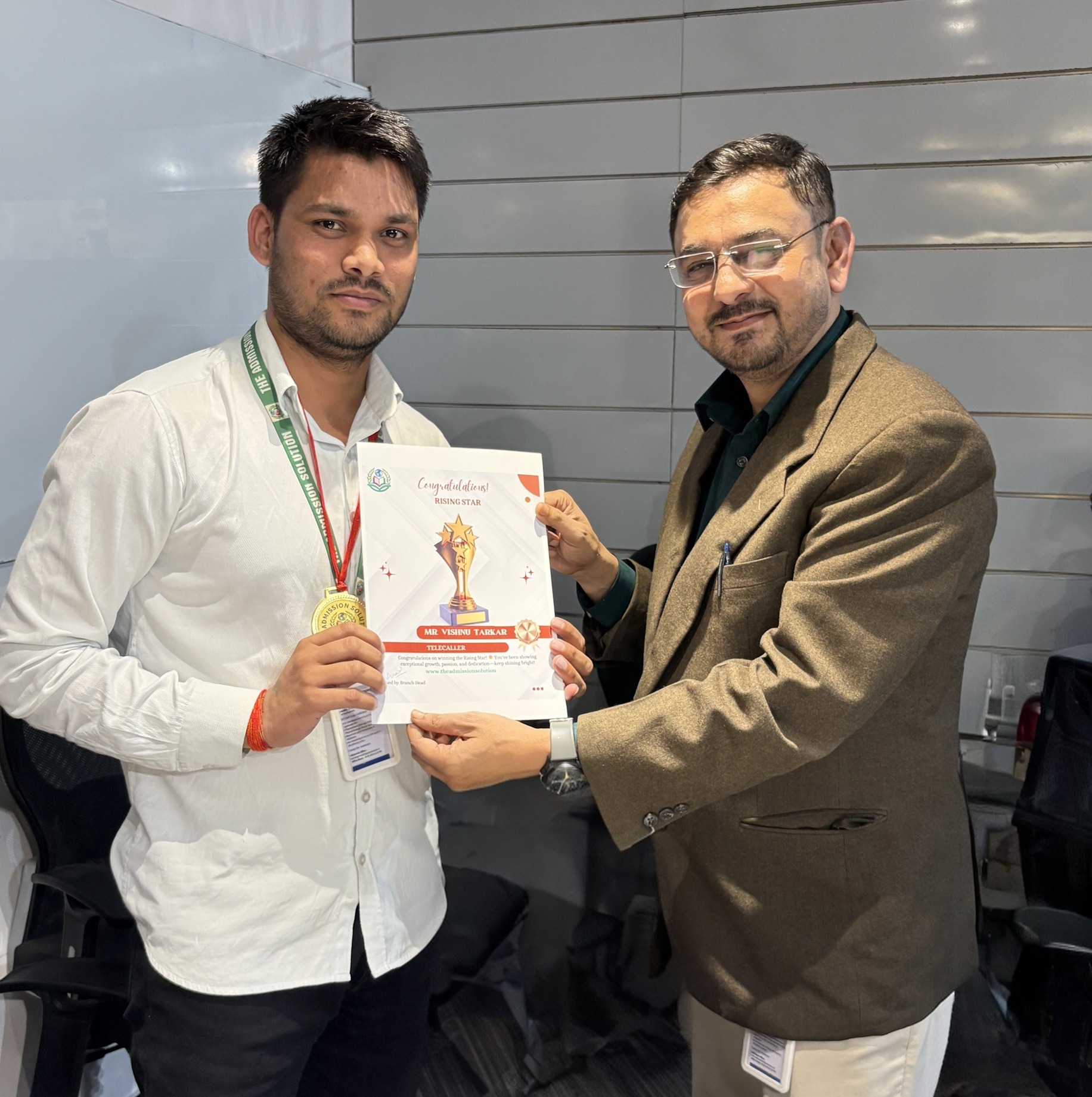 the admission solution team best performance award